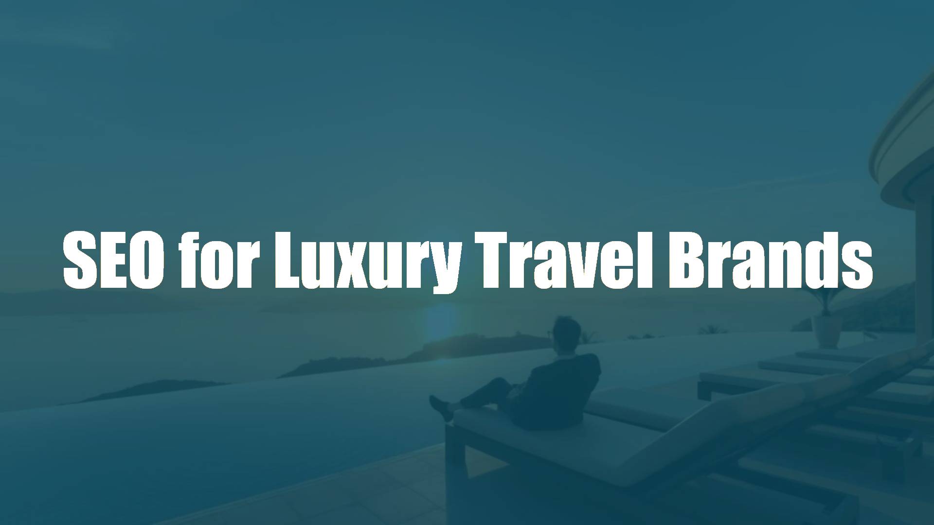 A luxurious travel experience, elegant resort with infinity pool overlooking a scenic landscape, golden sunset, sophisticated traveler relaxing, modern and high-end aesthetic, realistic.