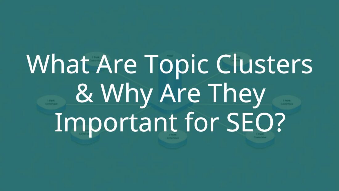 A 3D flowchart showing a central 'pillar' node connected to multiple smaller 'cluster' nodes, digital style, clean and modern, representing SEO topic clusters.