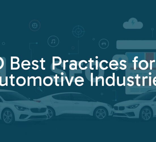 Digital marketing strategy for automotive industry, SEO concepts visualized with cars and search engine elements, modern and professional style.