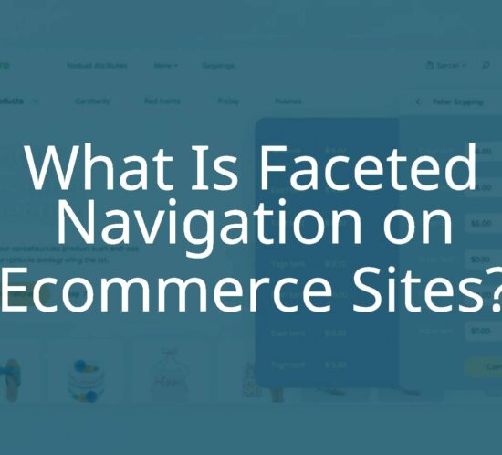 Ecommerce website interface with faceted navigation sidebar, showing filters for size, color, and price, modern design, digital illustration.