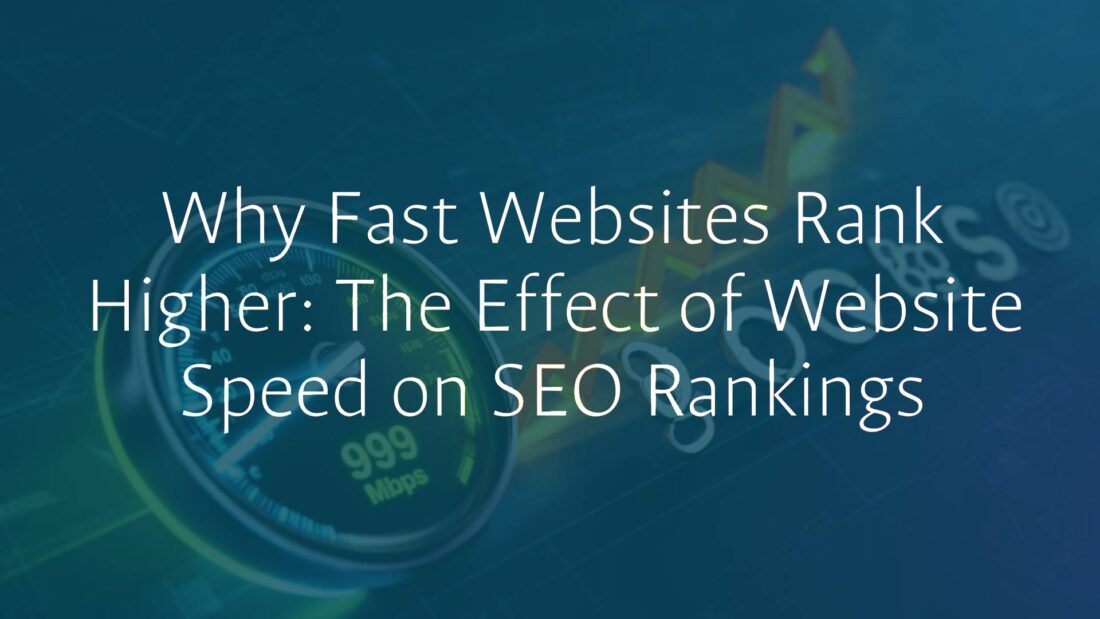 A fast-loading website with a speedometer showing high speed, digital background, modern and sleek design, SEO ranking graph rising, search engine icons, vibrant and dynamic.